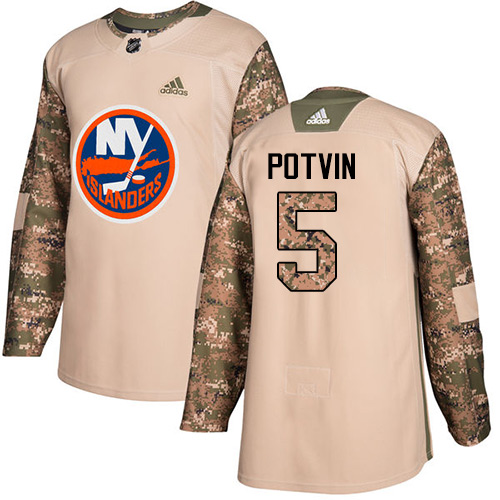 Adidas Islanders #5 Denis Potvin Camo Authentic Veterans Day Stitched NHL Jersey
